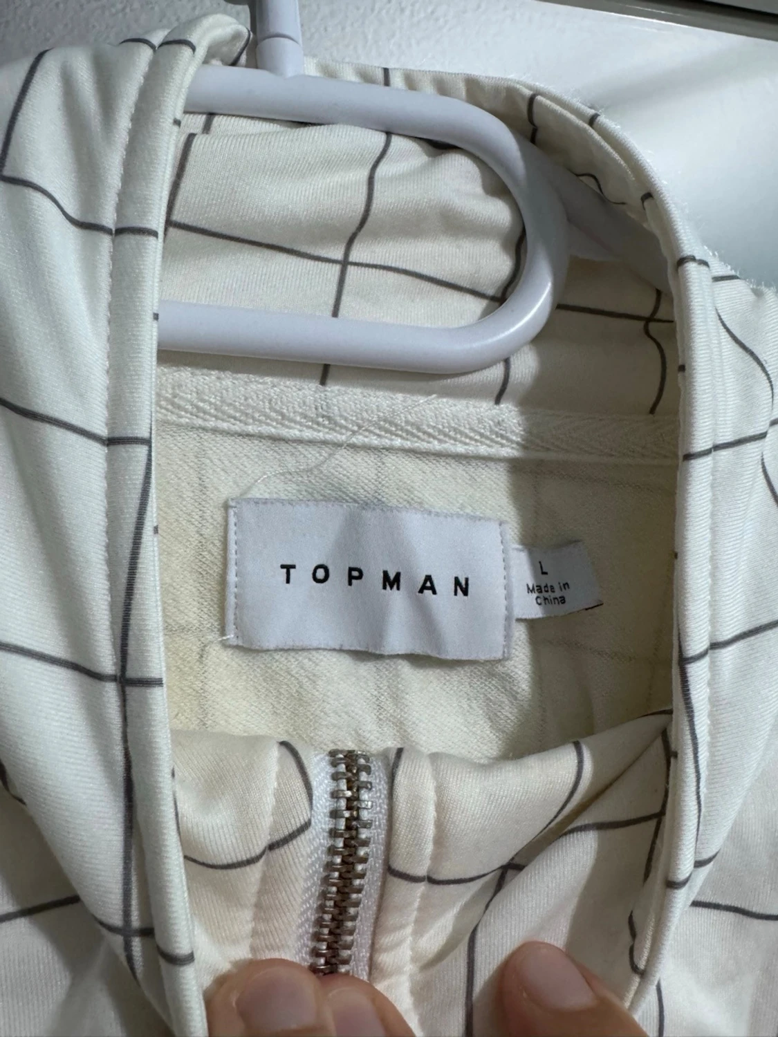 Vit rutig polotopp från Topman - 1