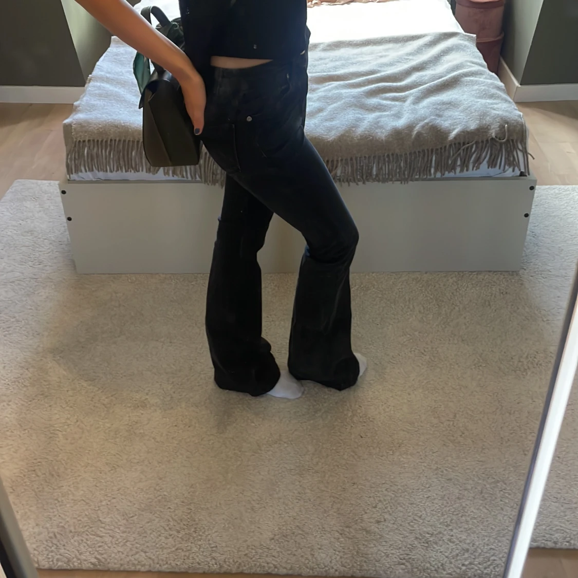 Svarta lågmidjade jeans - 90