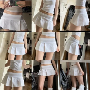 Vit lågmidjad Mini kjol - As snygg lågmidjad mini kjol från märket Dreyer. Står inte storlek någonstans men skulle säga att den är som en XS😍