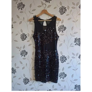 Dry Lake svart paljettklänning, Strl: 36/Small, nyår - Svart paljettklänning från Dry Lake i storlek Small - Bra skick! OBS! Jag kan inte skicka något vecka 26.