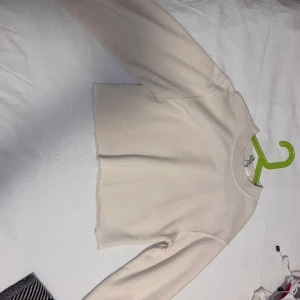 Croppad beige sweatshirt  - En Beige kroppad sweatshirt från H&M. I storlek XXS. Säljer den då den är för liten. Endast testad, aldrig använd.  OBS: köparen står för frakten. (Annonsen finns ute på andra ställe)