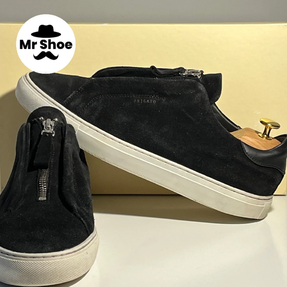 Axel Arigato Clean 90 Black Suede Zip - 91