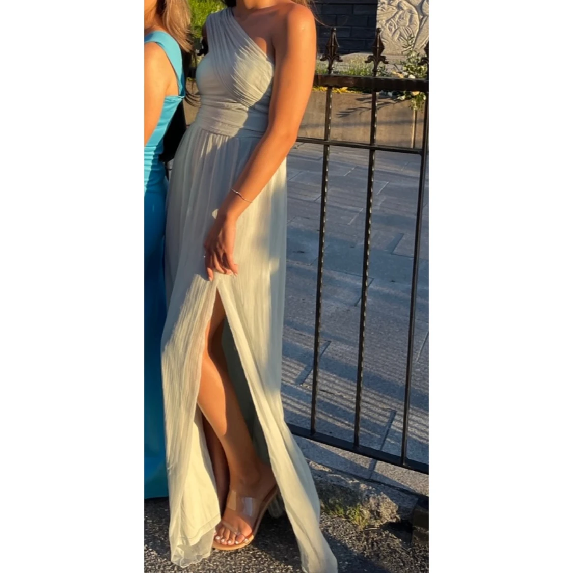 Mintgrön långklänning