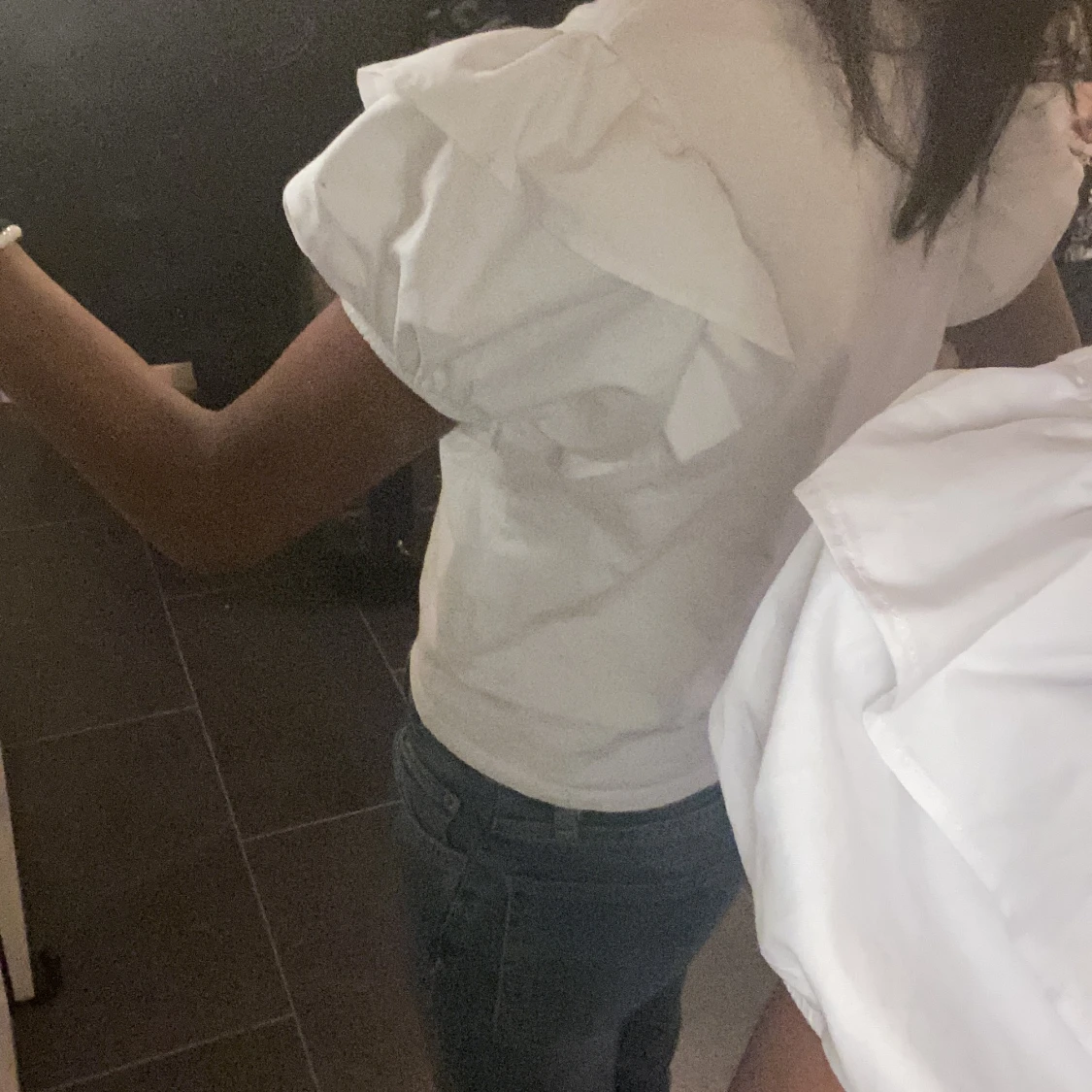 Vit puffärmad topp 🤍 - 90