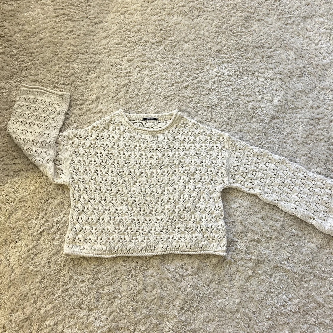 Vit stickad - 90