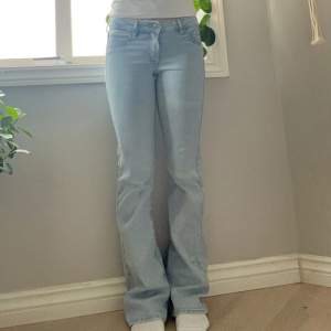 Jättefina lågmidjade jeans från hm. De är endast provade. Jeansen är i storlek 34 och jag är 163 cm. De är lite långa på mig så tror de passar någon mellan 165 - 170.  Kontakta mig vid frågor eller om ni är intresserade. 💕