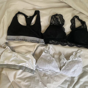 Braletter - ❗️Svarta spets såld❗️Olika braletter, alla i strl s men vita calvin klein passar bättre på xs💕100kr/st🫶🏼