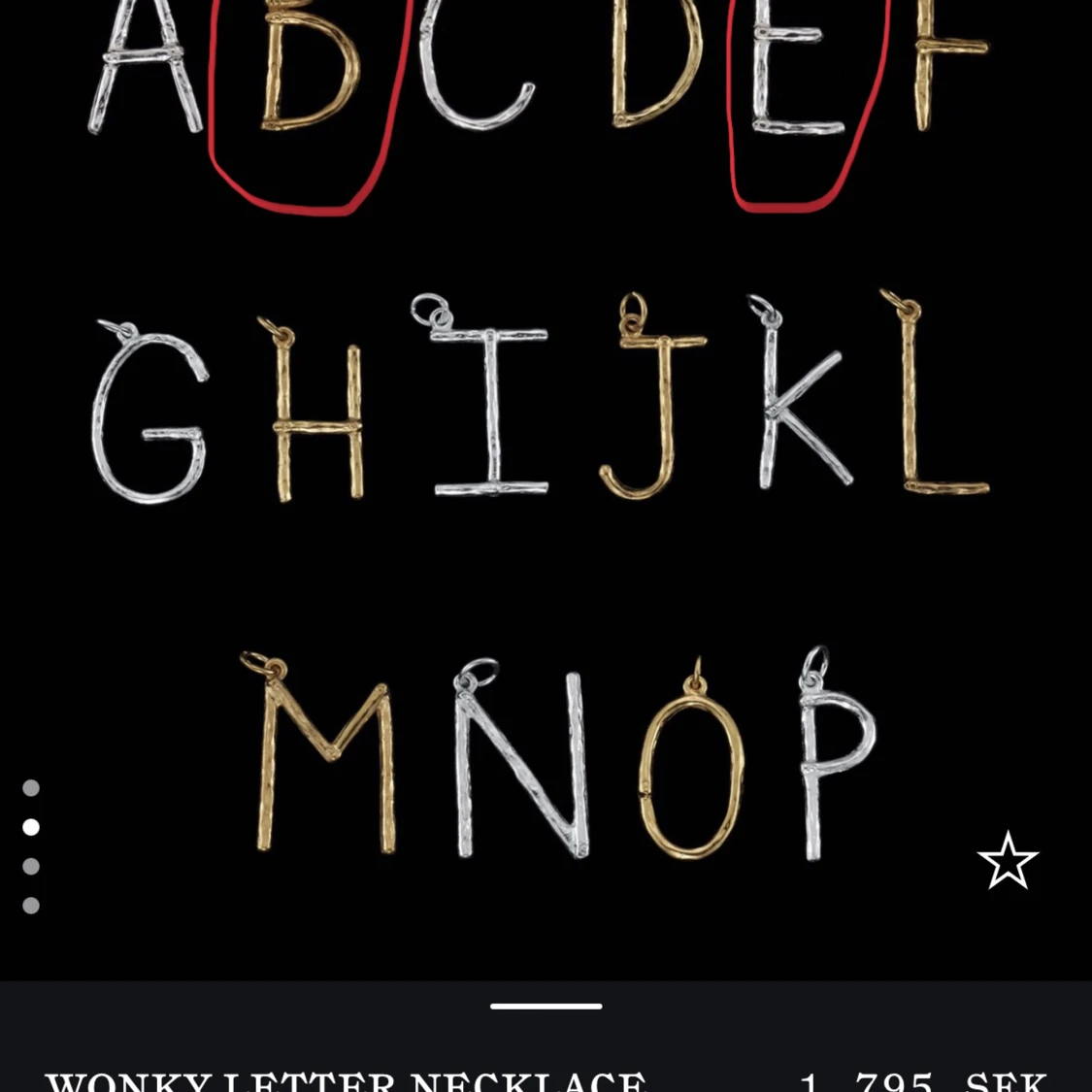 Wonky letter stora