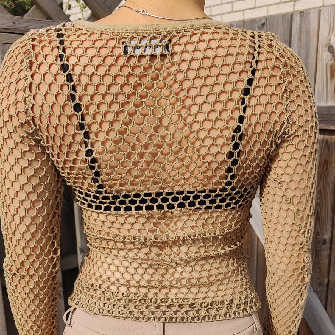 Beige fishnet top - 91
