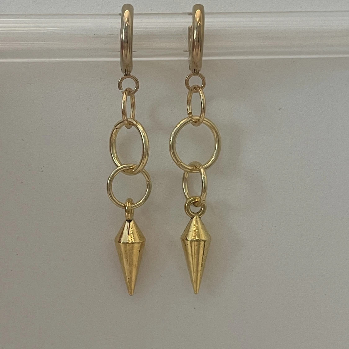 Layerd hoop earrings with curved stud silver and gold