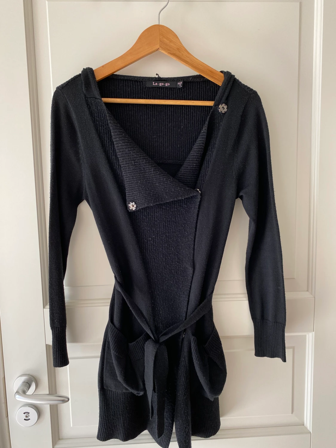 Stickad lång cardigan