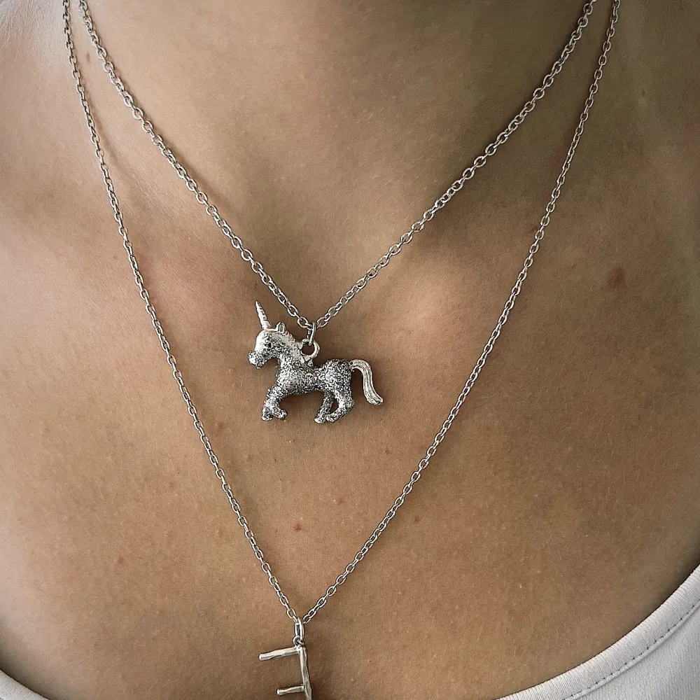 Unicorn halsband som är väldigt lika Maria Nilsdotter halsbandet som man ser på sista bilden🦄🔥❤️‍🔥. Accessoarer.