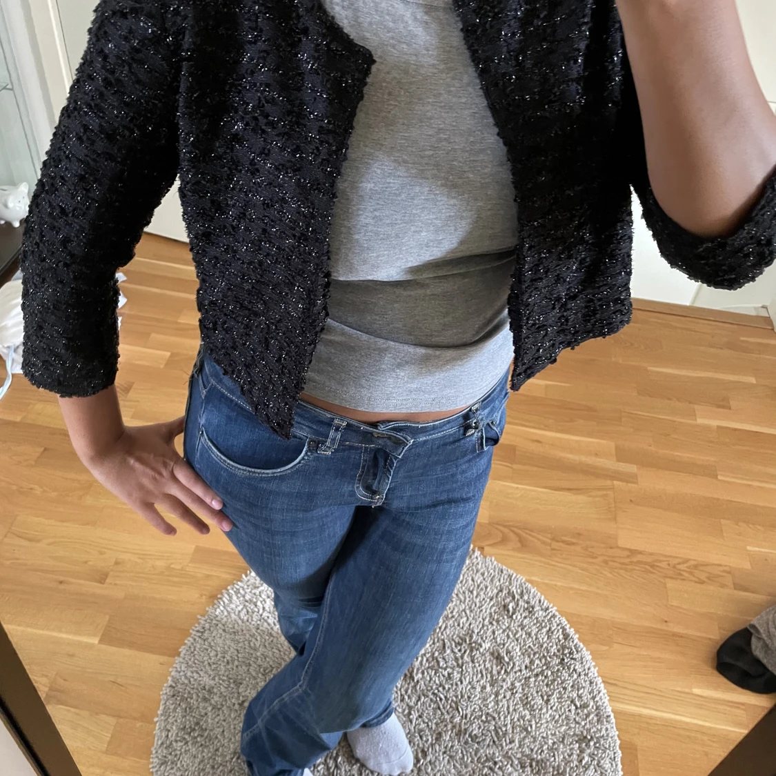 Trekvart/bolero glittrig - 90