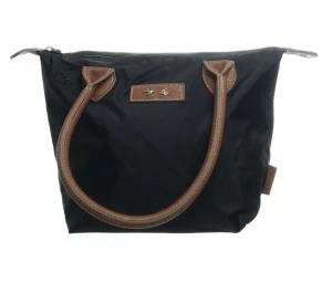 Väska - Skit snygg svart med bruna handtag!