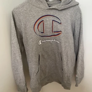 Hoddie - Grå champion hoddie i storlek Large men jag skulle säga att den är som en s/m 