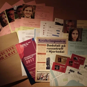 Detective for a day  - Säljer spelet "Murder on the world tour", vilket går ut på att lösa ett realistiskt mordfall på engelska. Endast spelats med en gång. Inga defekter. Nyskick och varsamt använd.  Nypris: 521 kr Säljs för: 300 kr + frakt