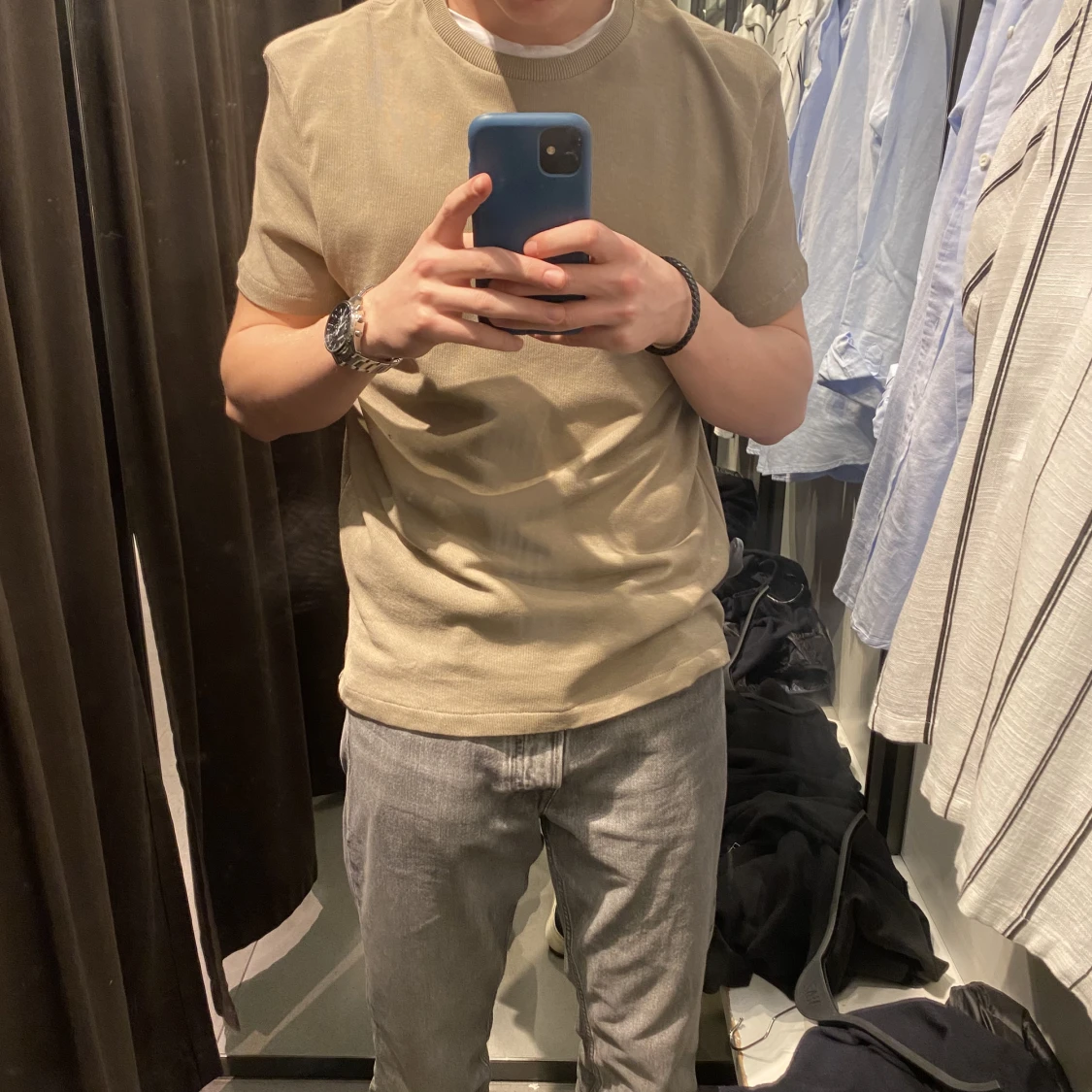 Kortärmad t-shirt beige - 91