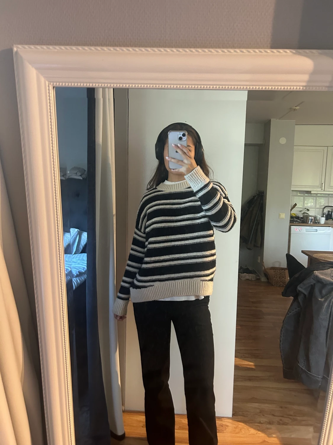 Randig stickad tröja h&m