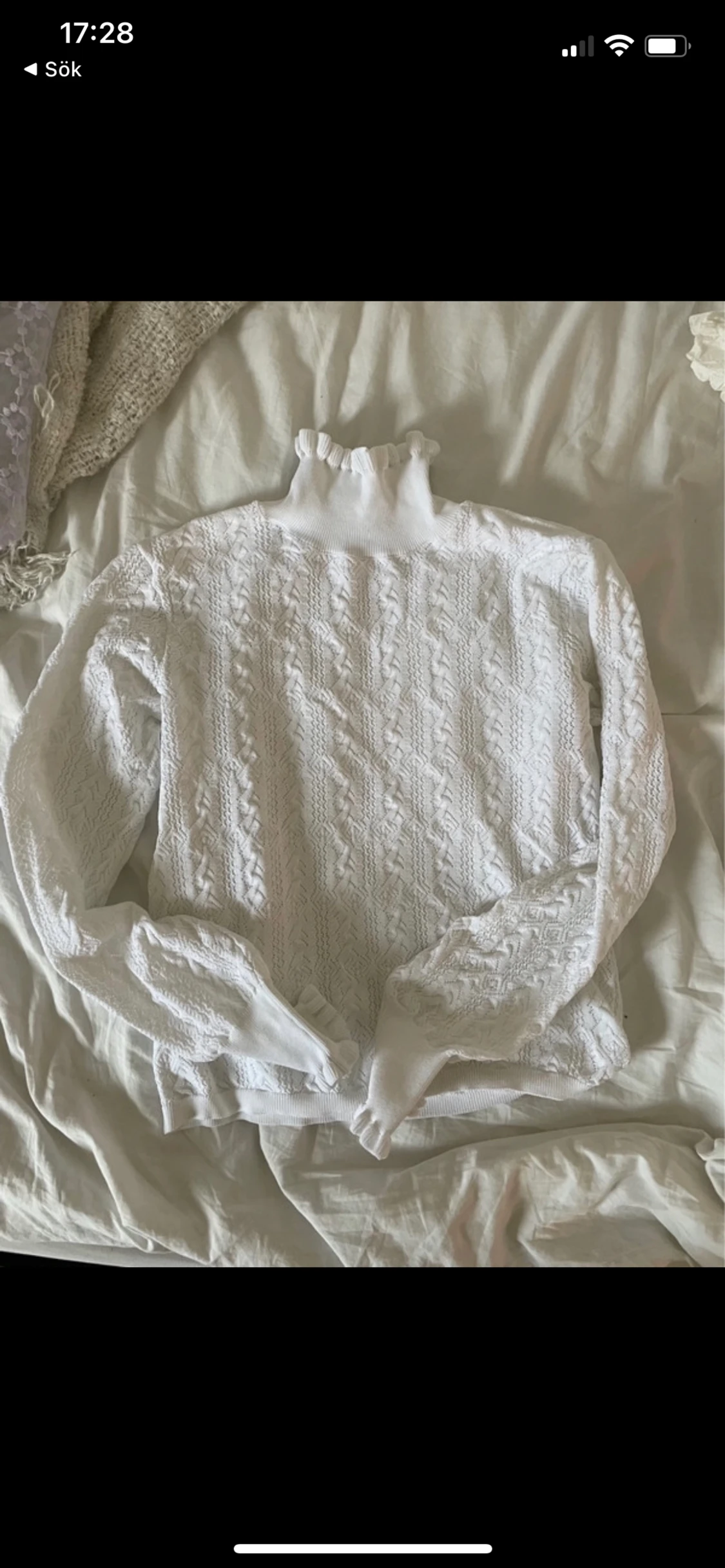 Vit tröja polokrage - 90