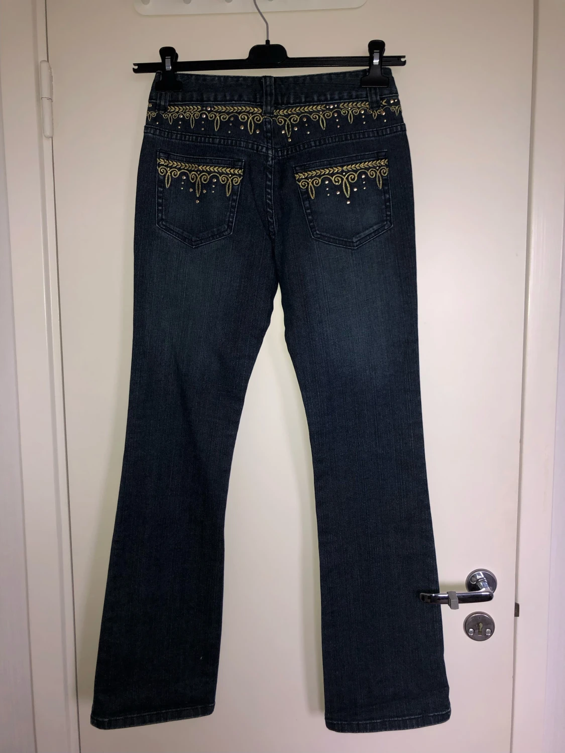 Bootcut jeans med brodyr - 90