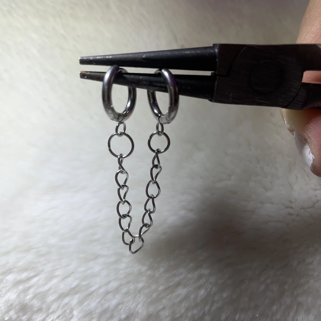 Chain dubble hoop earrings - 91