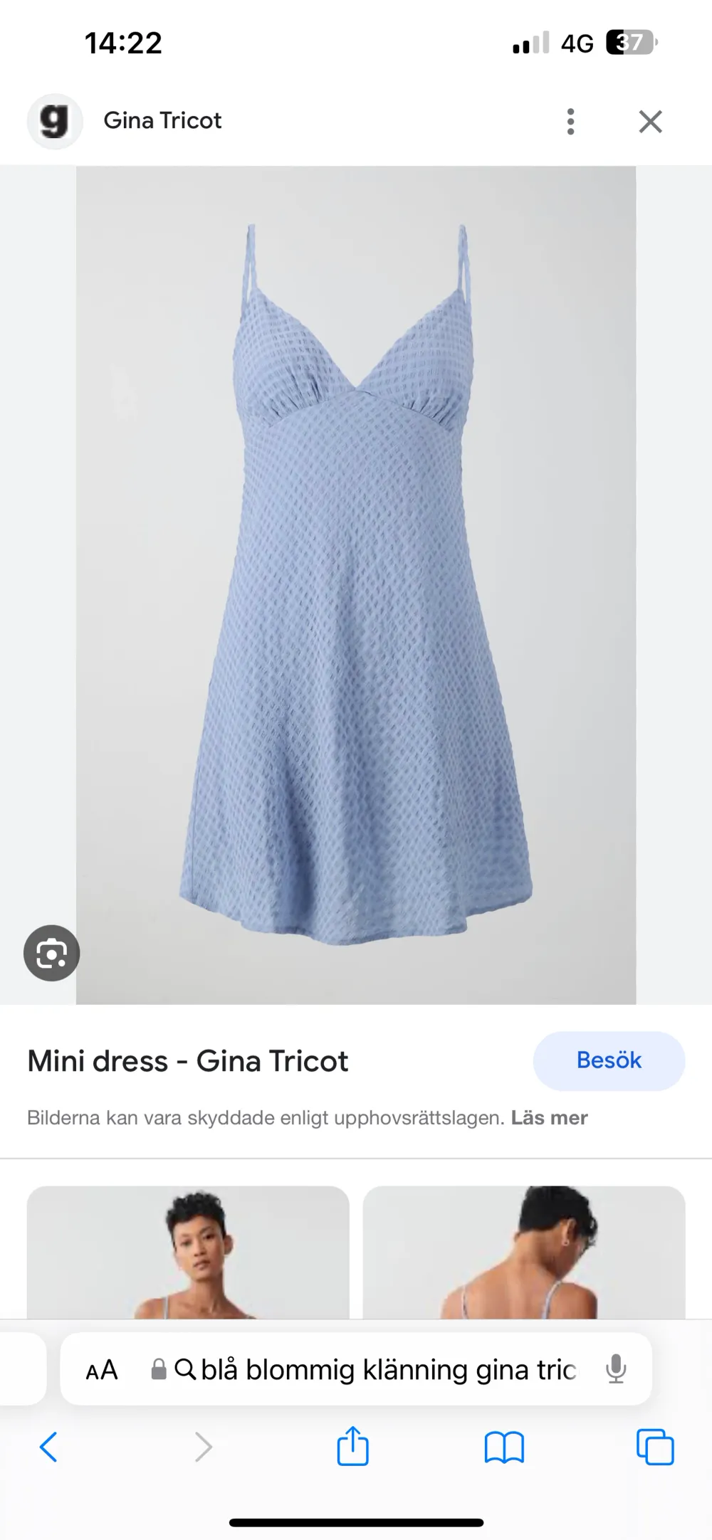Mini dress från GinaTricot.  Ljusblå Strl M Helt ny!  Kan mötas upp i Stockholmsområdet. Köparen står för frakt!!. Klänningar.