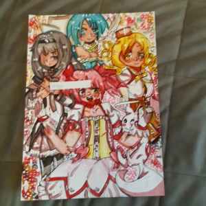 Magical madoka A4 poster - Hand drawn and painted with watercolors. Selling beacuse im not a big fan pf the serie and i really need money. Can be used as a cute poster in ur room! Contact me if u have any questions!💗💜💙💛