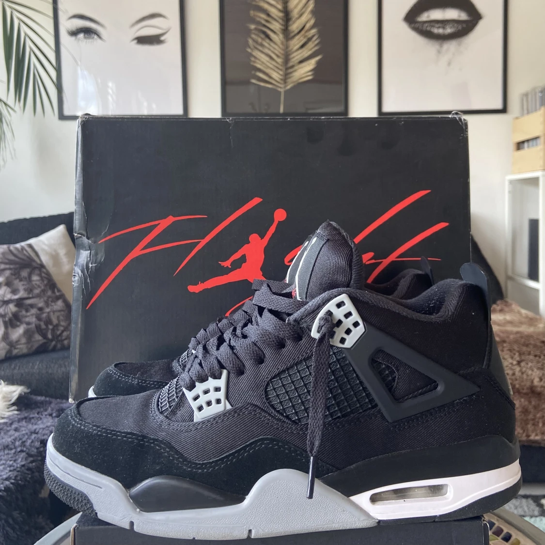 Air Jordan 4 retro black canvas 