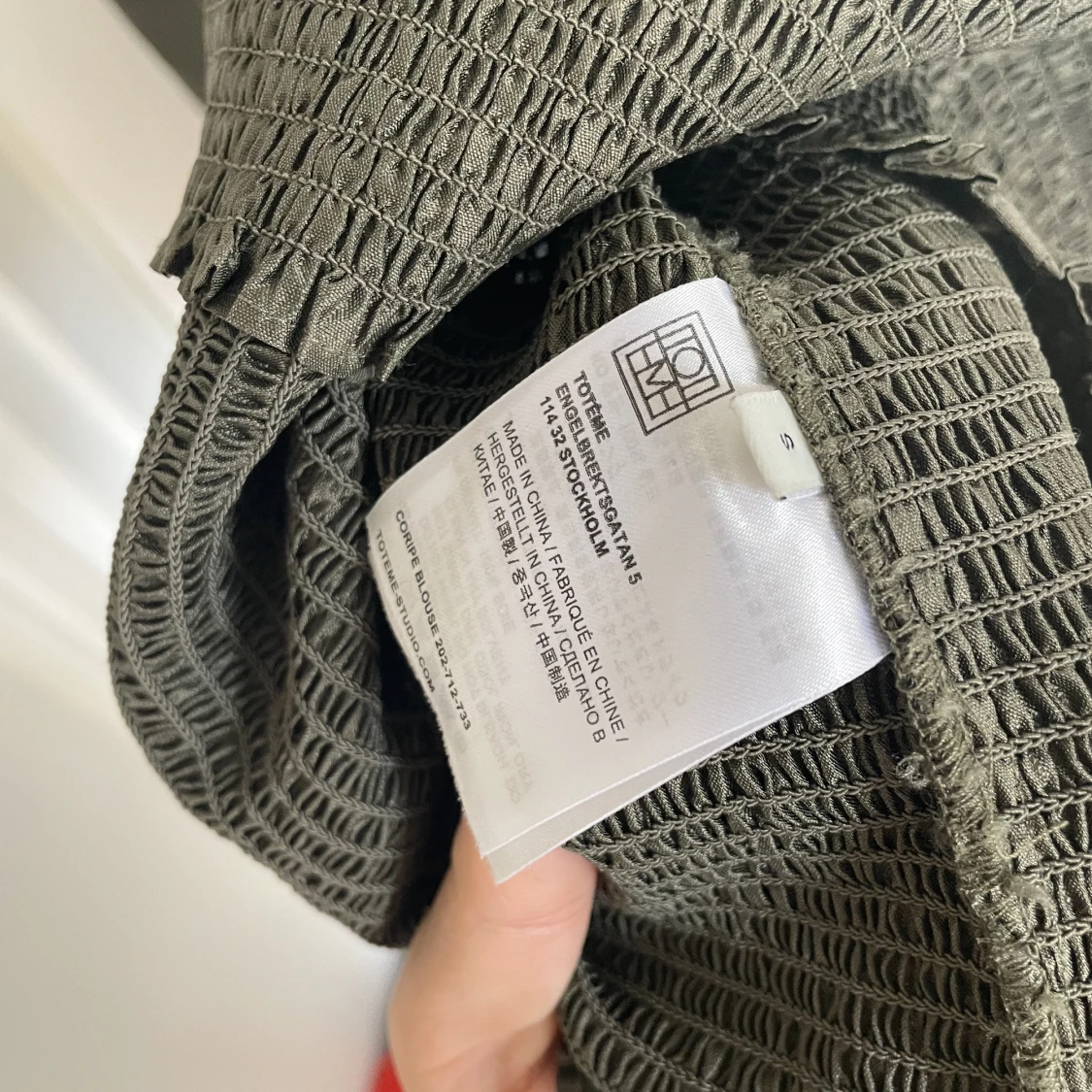 Toteme coripe blus olivgrön  - 91