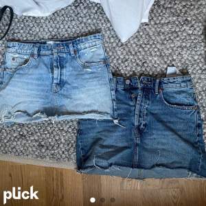 säljer dessa jättefina jeans kjolarna från zara återigen! båda är nästan helt oanvända och säljer dem då dem är för små för mig. jag kör ändats på meetup!!!(sthlm)🥰 200kr styck