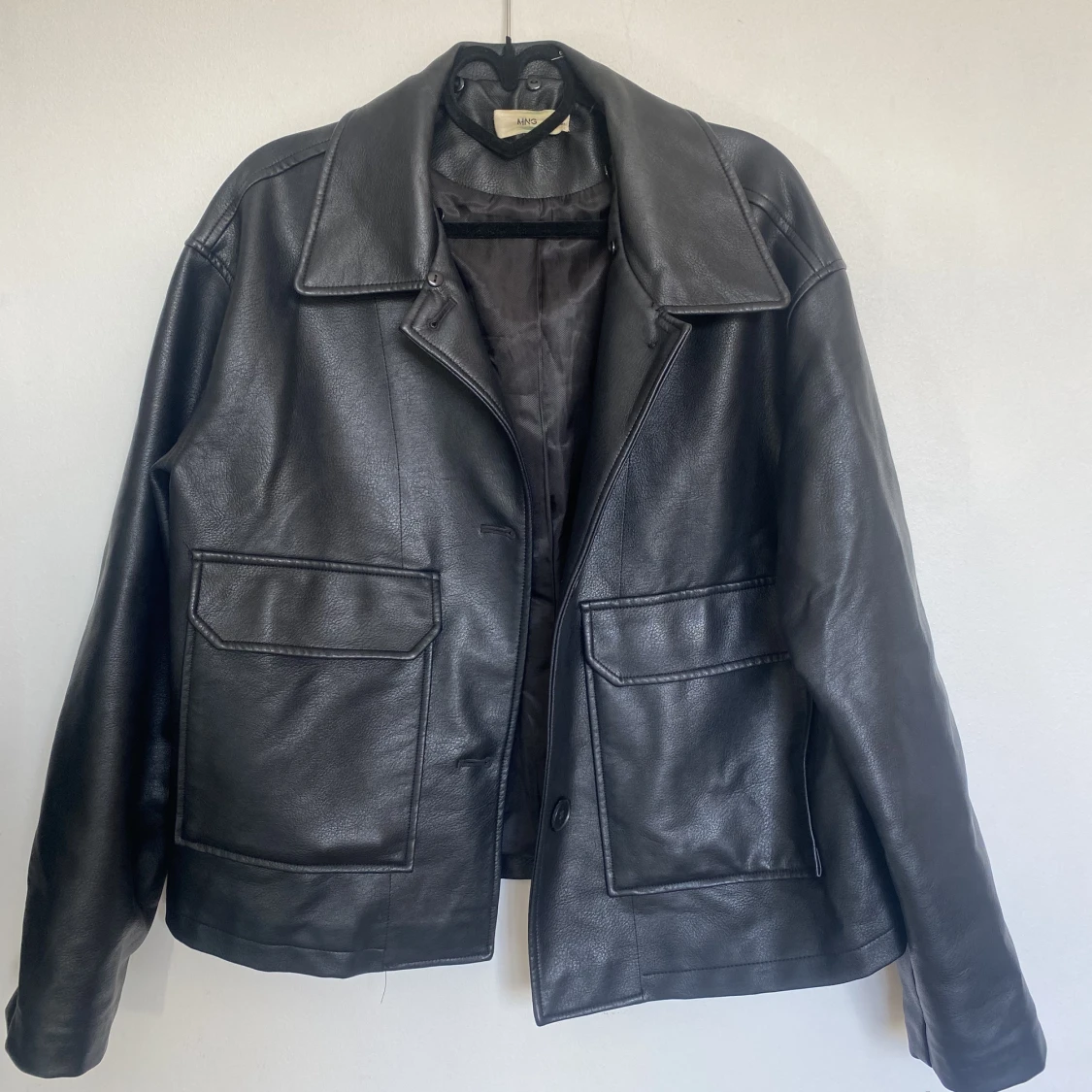 Läder jacka 