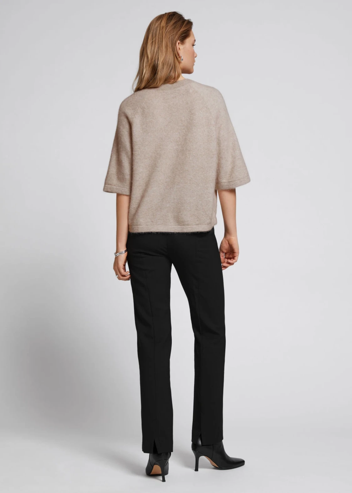 Boxy alpaca knit T-shirt - 90