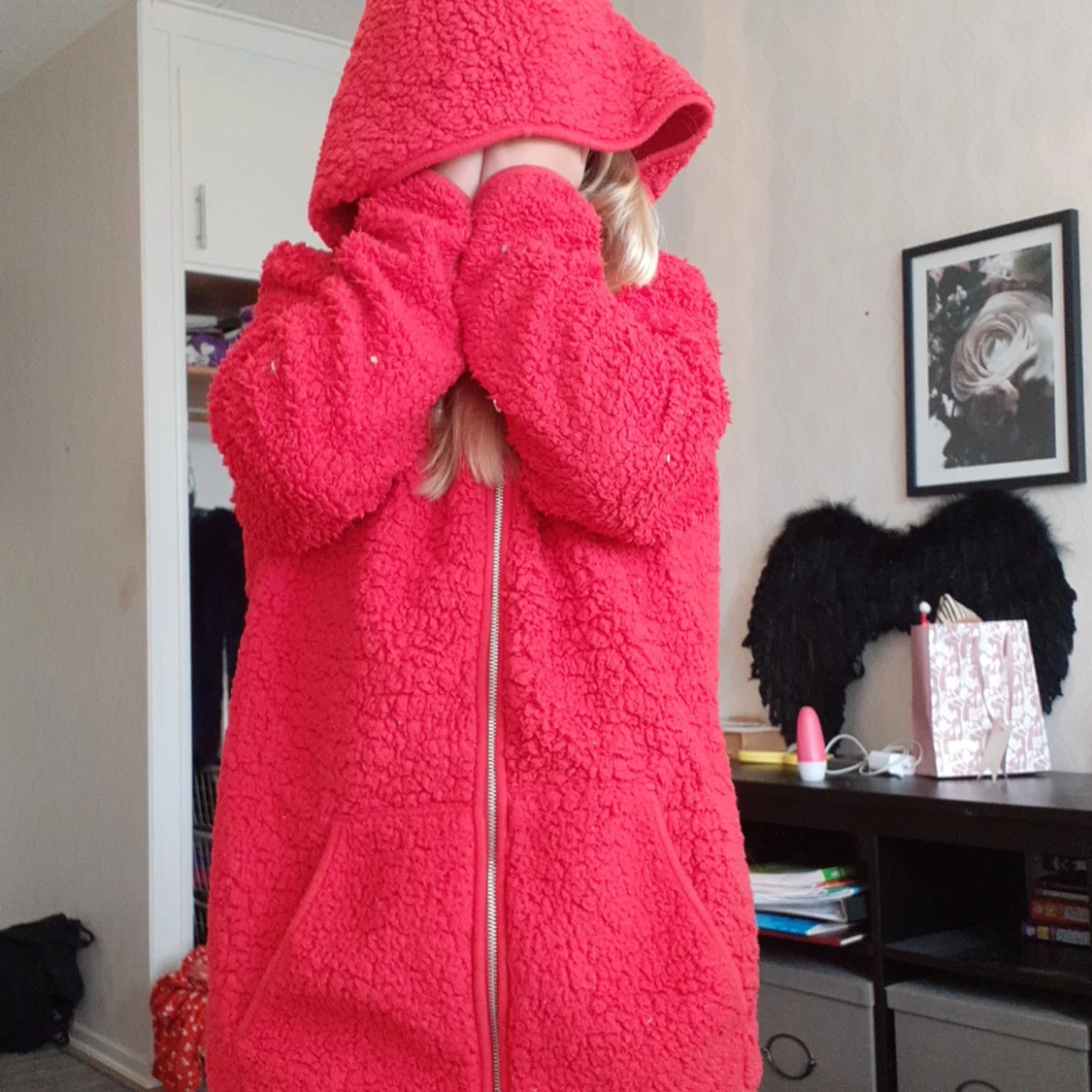 Röd tjock tröja  - 90