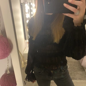 Fest topp - Säljer denna fina blusen med paljetter, det syns inte jättebra på bild! Den är perfekt för fest eller liknande!🩷 den har inga defekter!