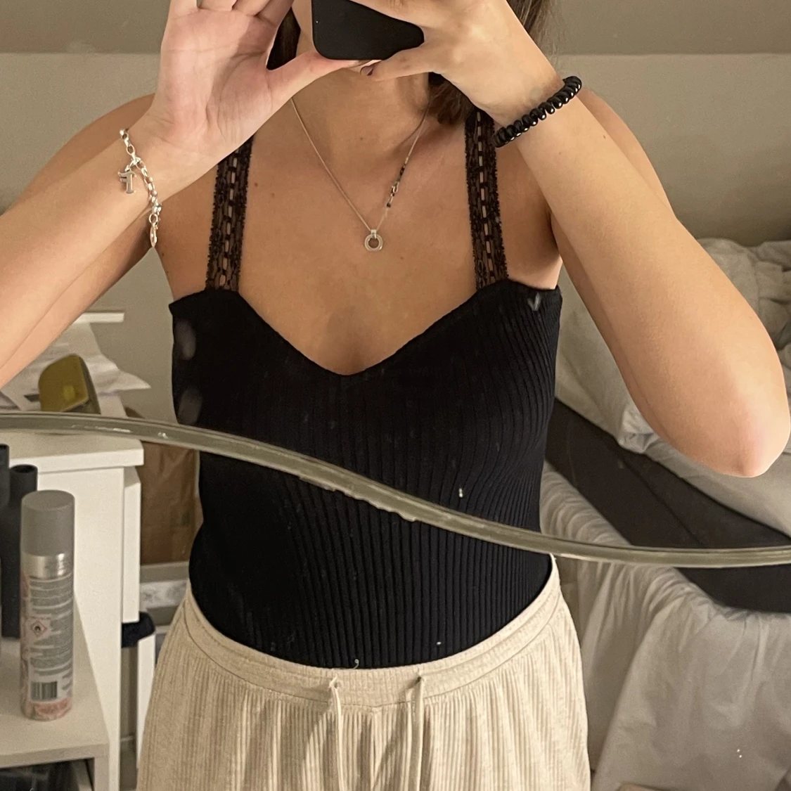 Svart body linne - 90