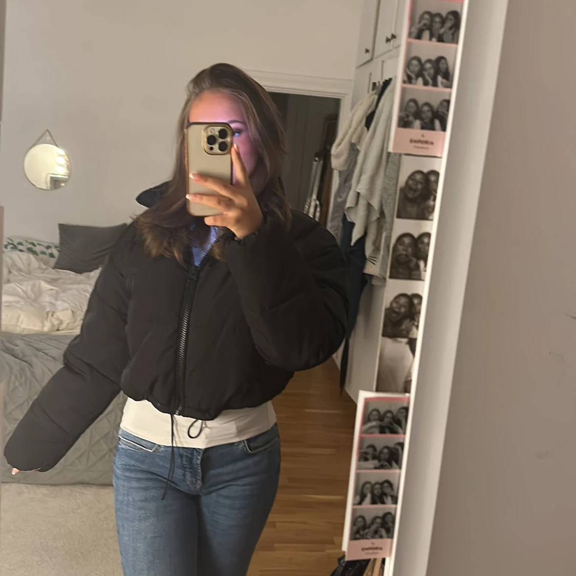 Svart pufferjacket - 91