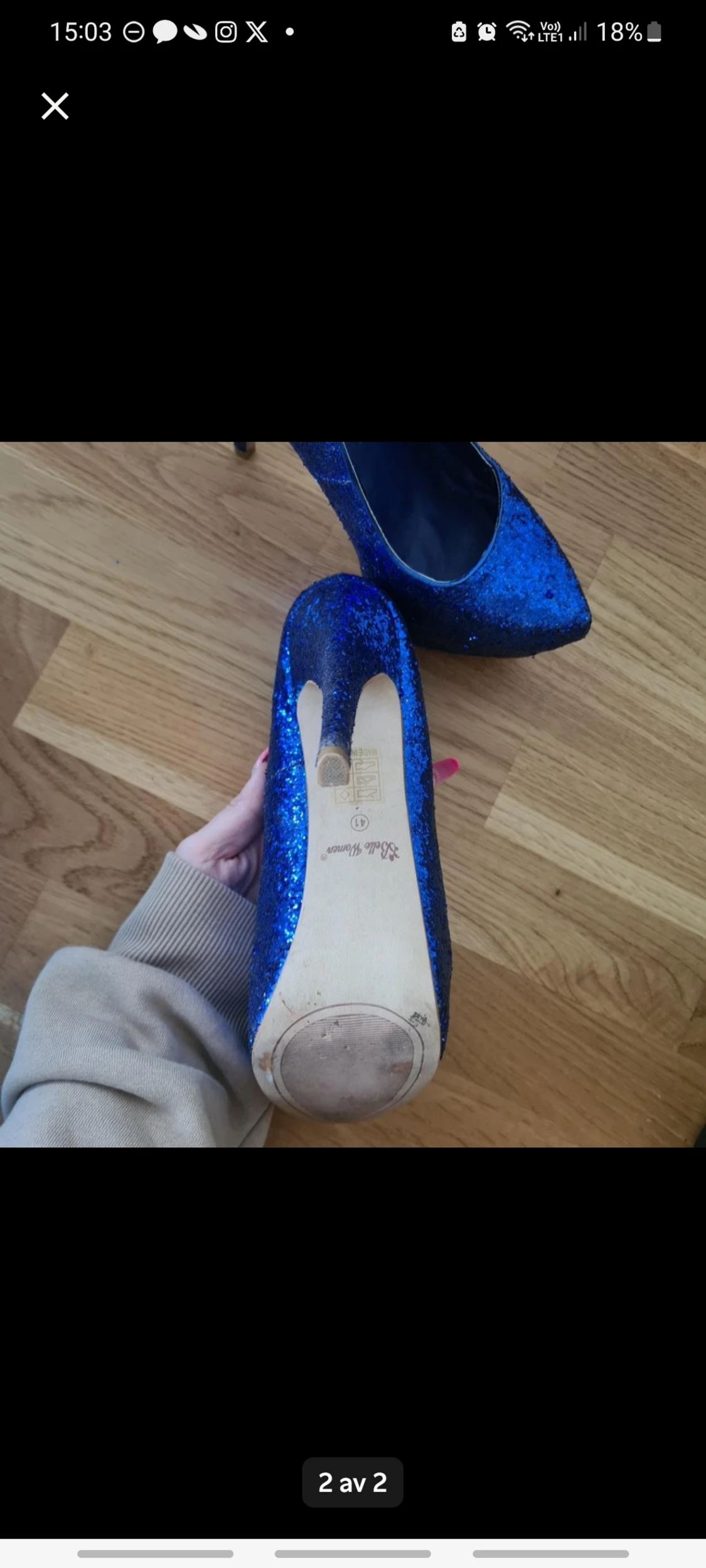 Skor, stl. 41, Dam250 krSuper fin glitter skor, använda 1-2 gånger.