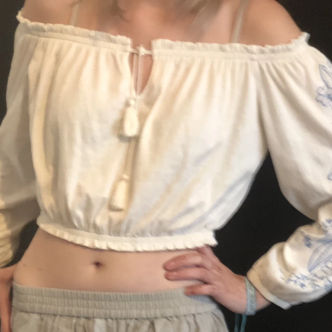 White Off-Shoulder Womens Top