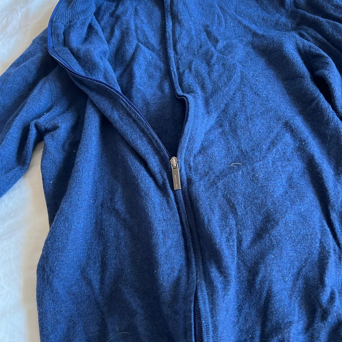 Blå stickad kofta - 91