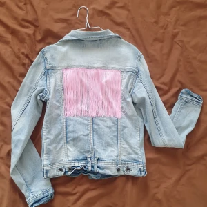 Denim Jacket  - Pink fringe detail  Size 38 (S/M) Great condition 