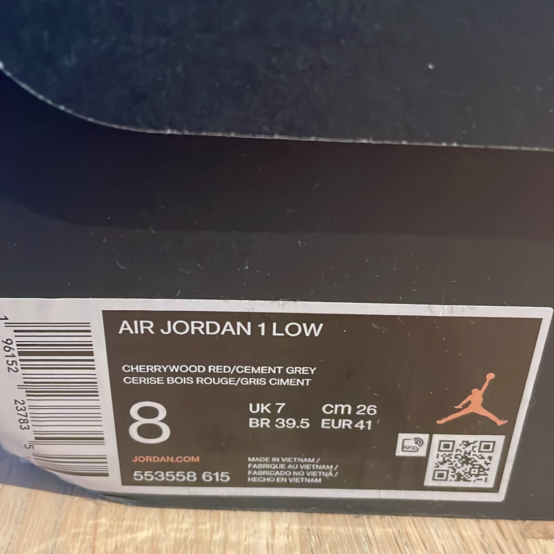 Air Jordan 1 low, Cherrywood red/grey cement - 90