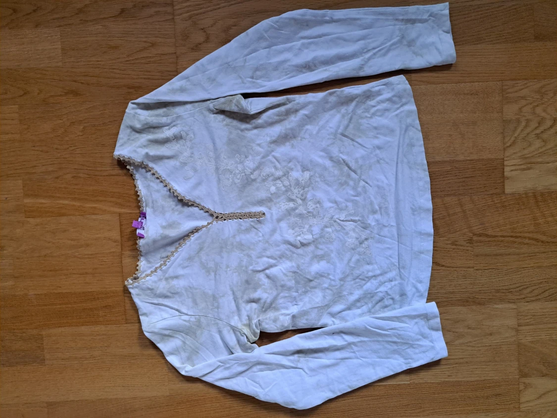 Vit och beige mönstrad tröja - 90