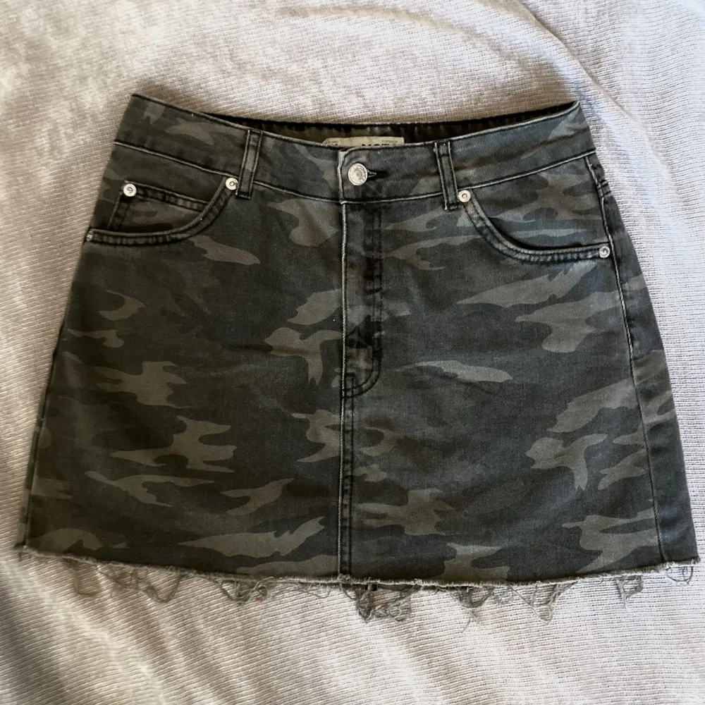 Oliv Camo Denim Mini Skirt Topshop