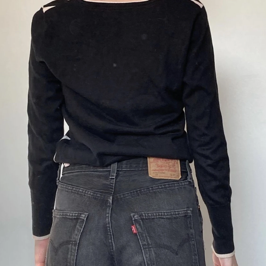 Långärmad rutig tröja - 90