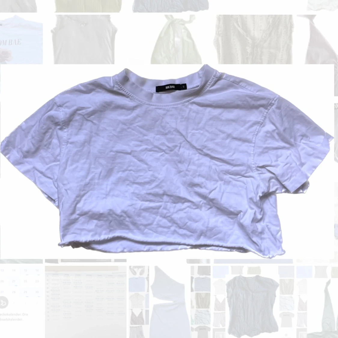 Avklippt vit t-shirt  - 90