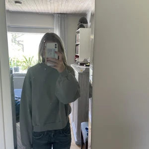 Tjocktröja - Blågrå oversized collegetröja