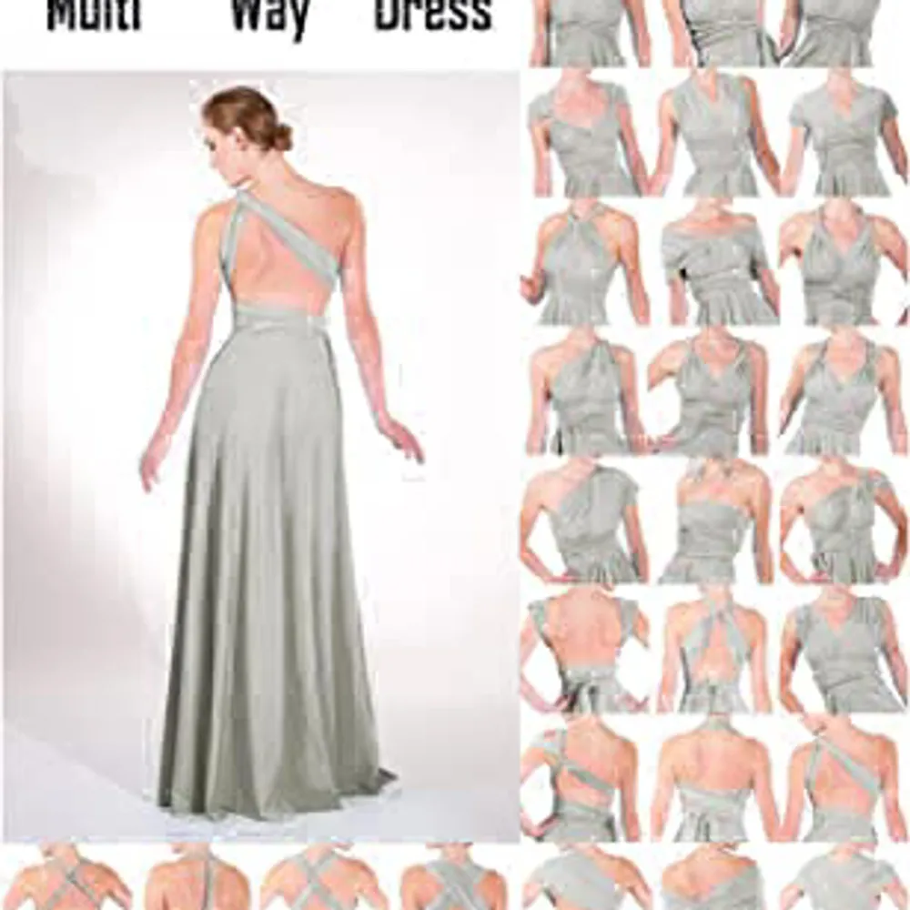 Multi-klänning  Storlek: S  Skick: endast testad  Skal: 100% polyester   Foder :100% nylon   Färg: Vit  Lånade bilder. Men bild tre visar färgen . Klänningar.