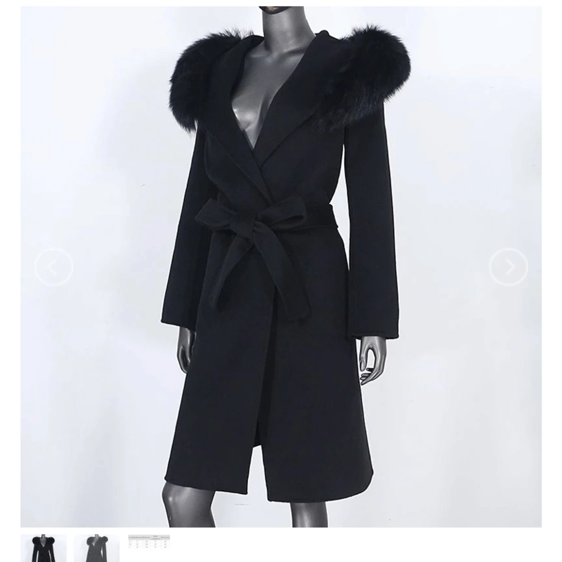 Äkta svart pälskappa