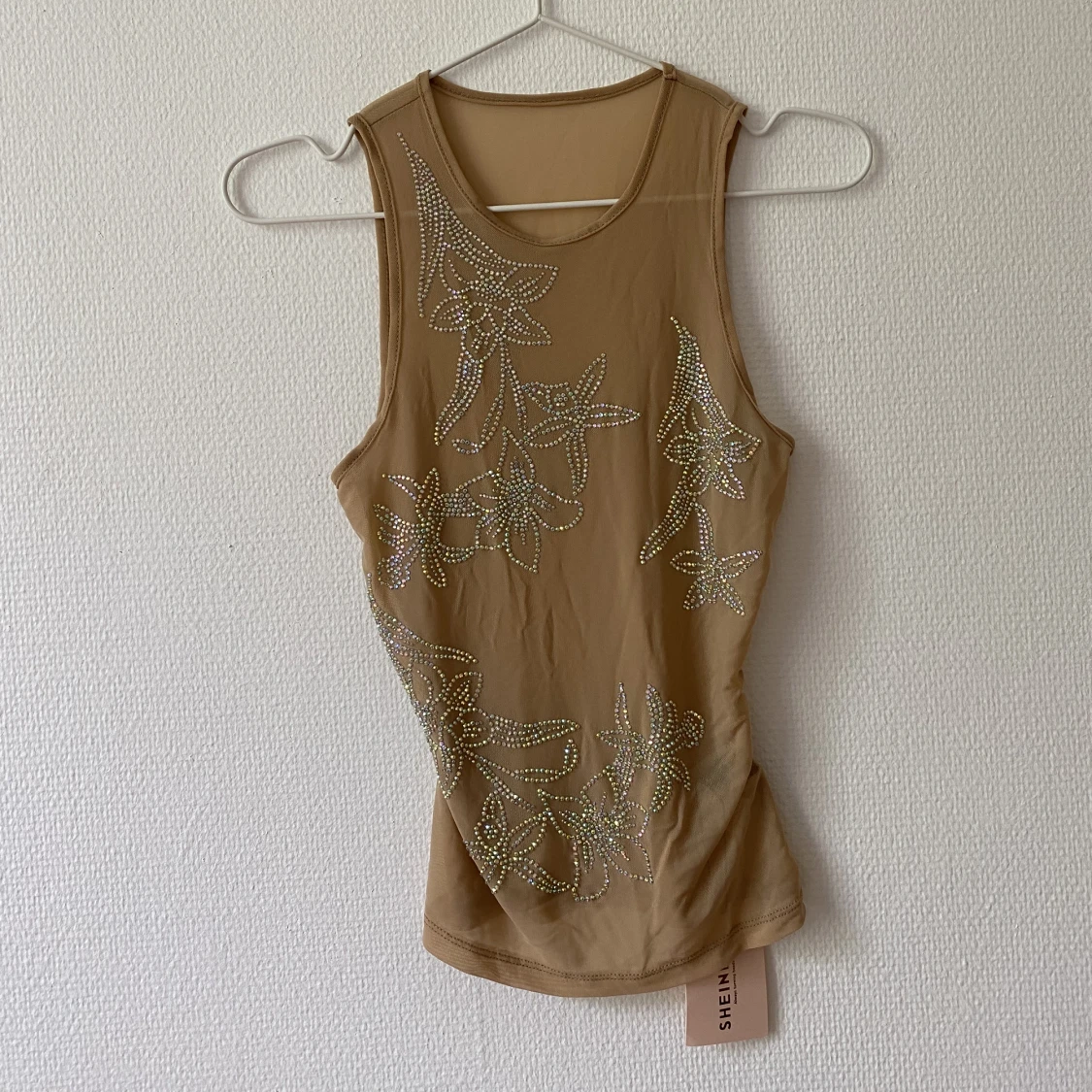 Transparent topp med strass - 90