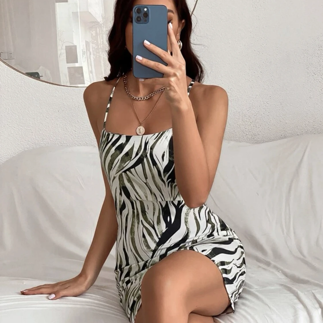 Randig zebra klänning - 90